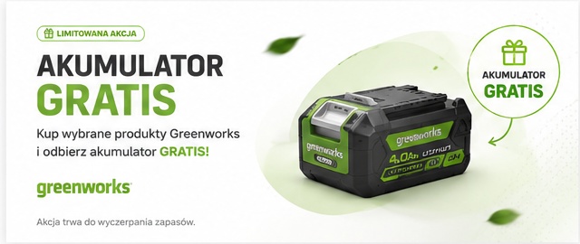Akumulator gratis Greenworks